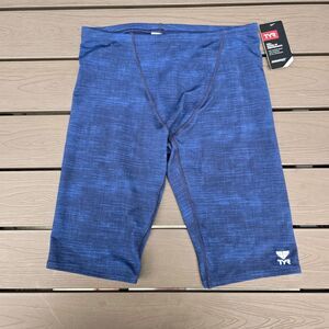 TYR Durafast Solid Navy Sandblasted Drawstring Boy Men's Swim Jammer Size 30 New